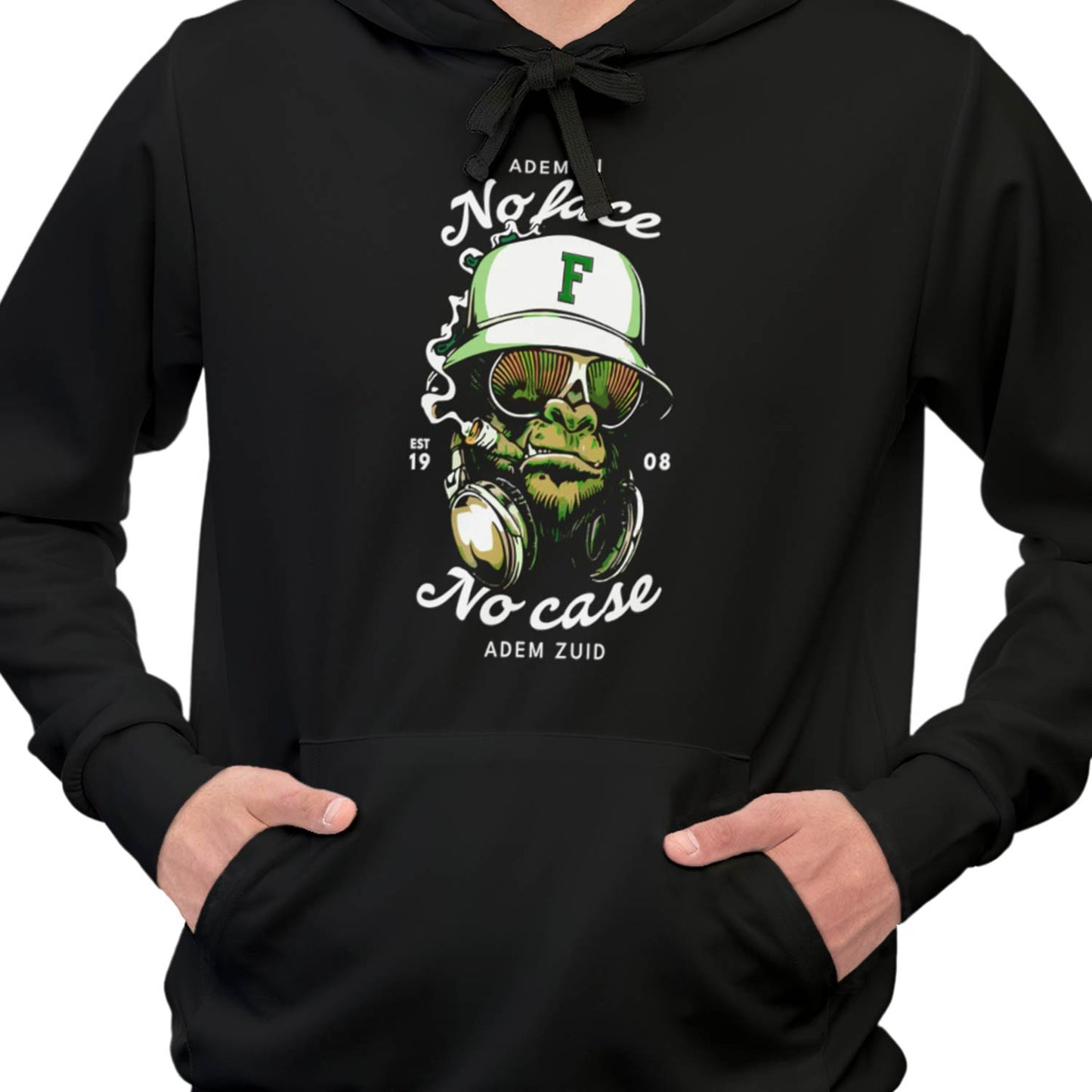 Hoodie relax - Adem in adem Zuid - No face No case - logo voor groot