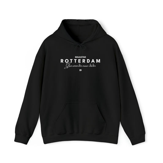 Hoodie relax - Rotterdam - Geen woorden maar daden - logo voor groot