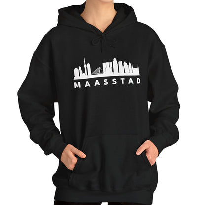 Hoodie relax - Skyline Maasstad - logo voor groot