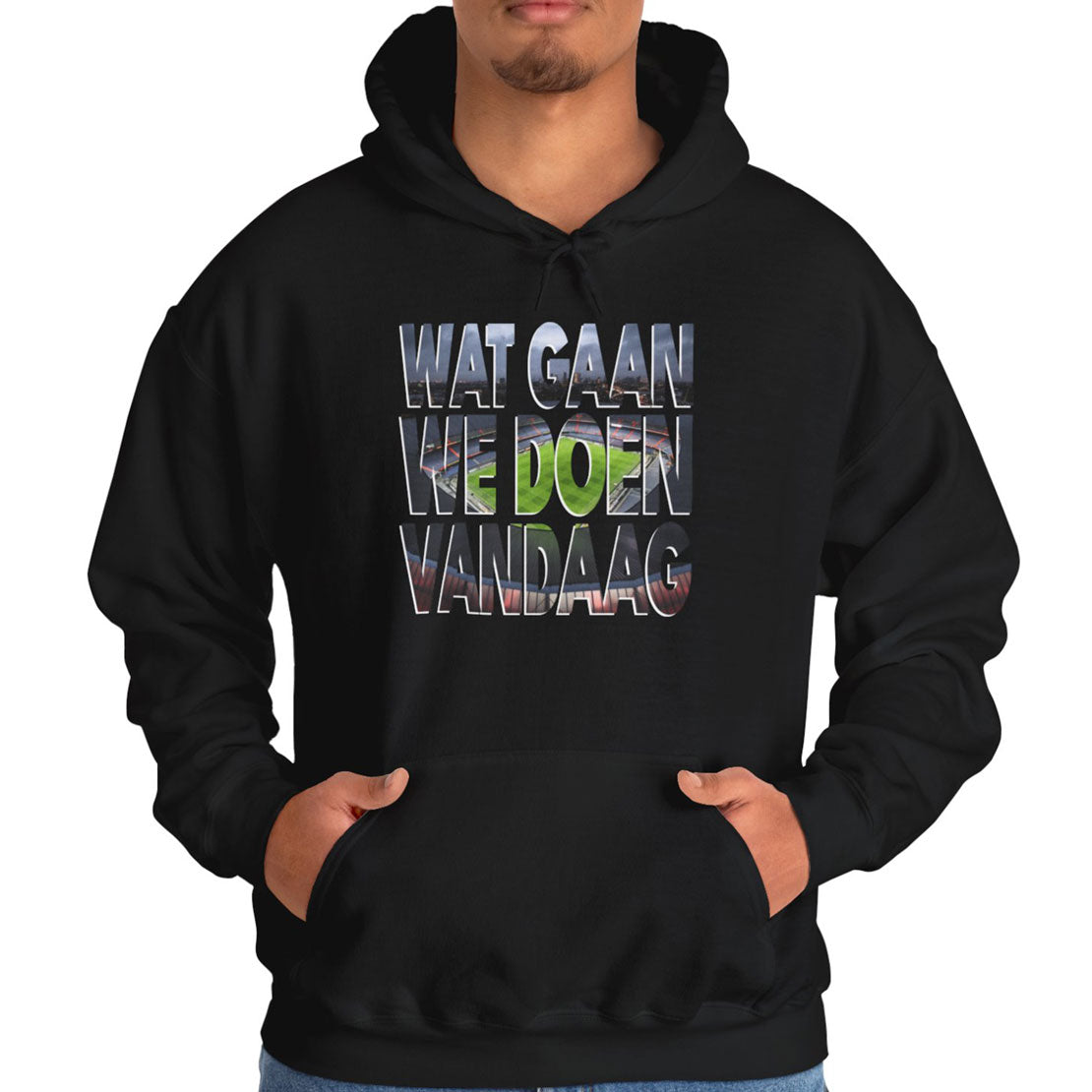 Hoodie relax - Wat gaan we doen vandaag - logo voor groot