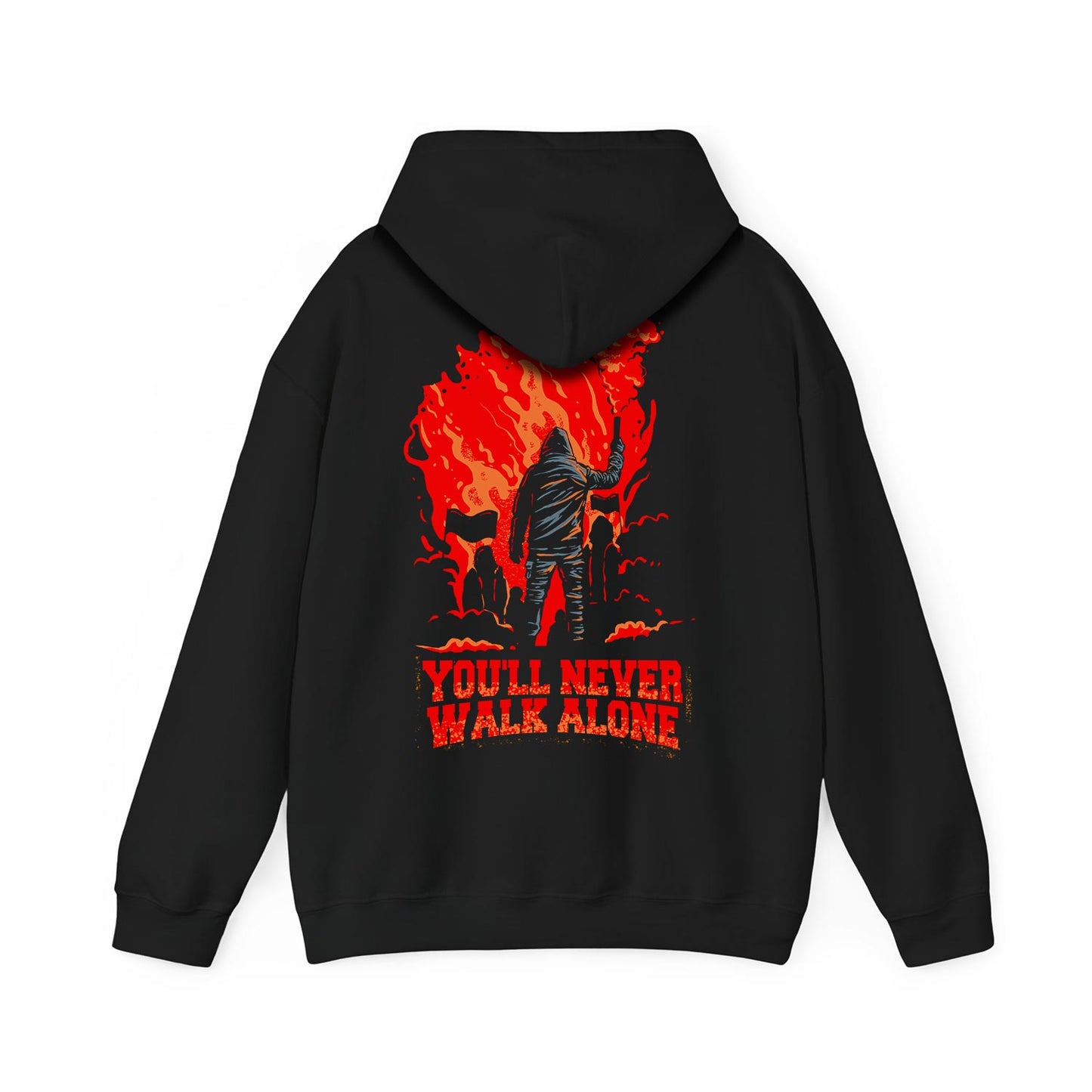 Hoodie relax - You'll never walk alone - Fakkel rood