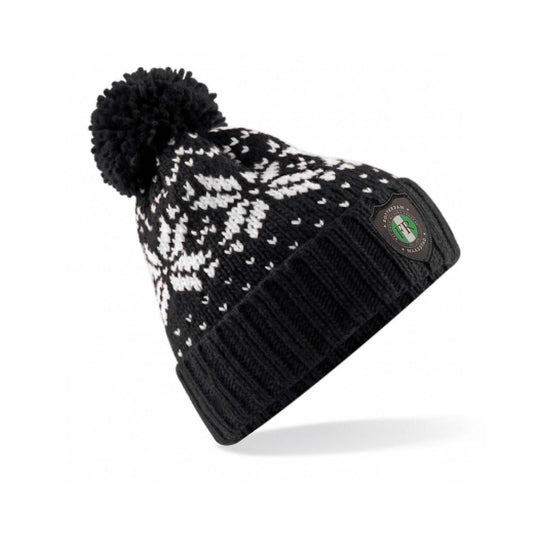 Kerst muts beanie hoog met badge - FR - Wat gaan we doen vandaag