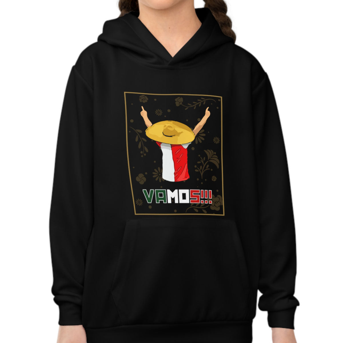 Zwarte kinder hoodie met Santiago Gimenez