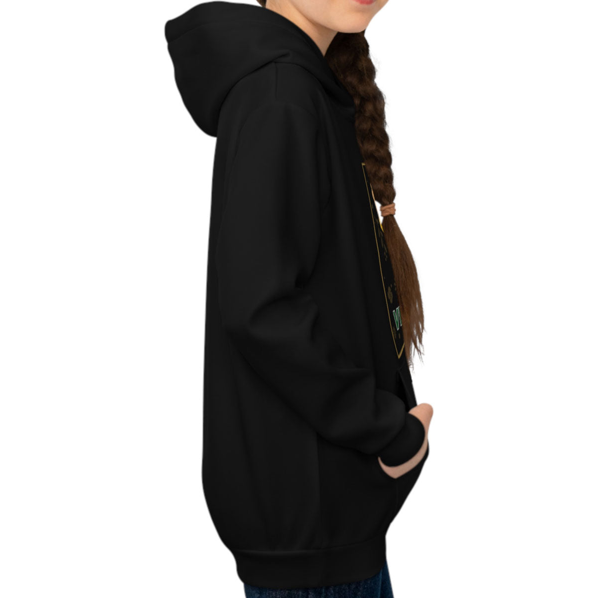 Hoodie regular zwart - kids - VAMOS!!! - logo voor groot