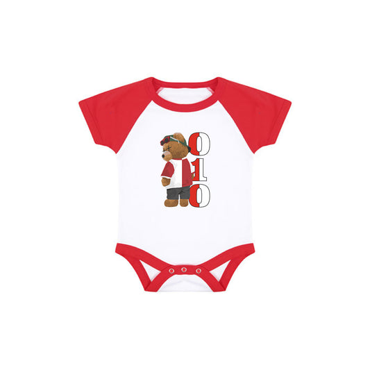 Rompertje wit/rood baby - 010 beer