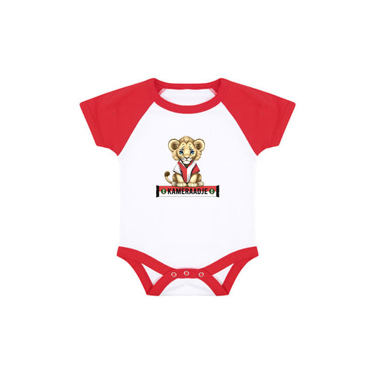Rompertje wit/rood baby - Kameraadje leeuw