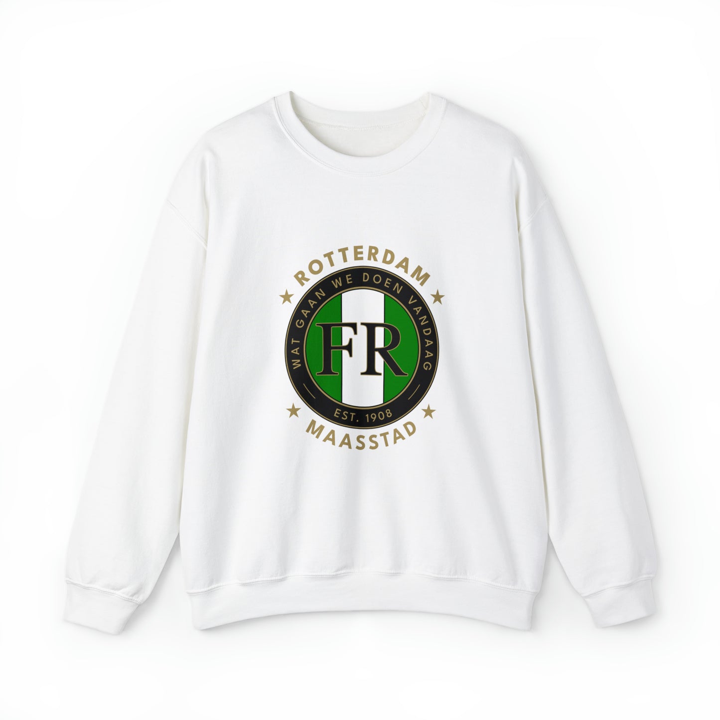 Sweater loose regular wit - FR- Wat gaan we doen vandaag - logo voor groot