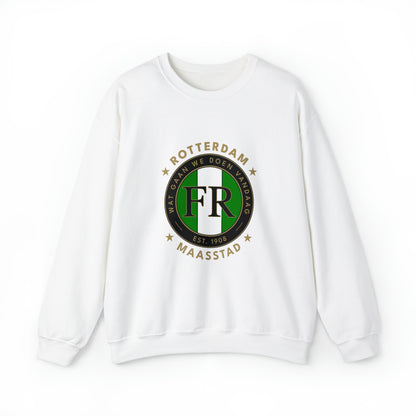 Sweater loose regular wit - FR- Wat gaan we doen vandaag - logo voor groot