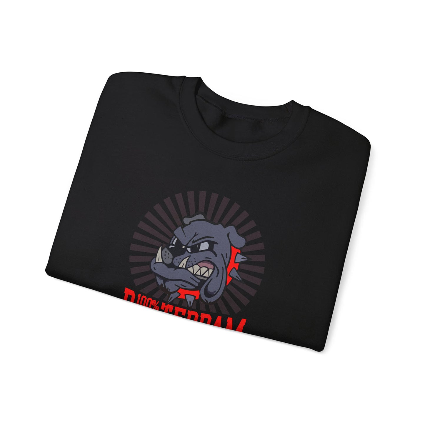 Sweater loose regular zwart - 100% Rotterdam - Bulldog - logo voor groot