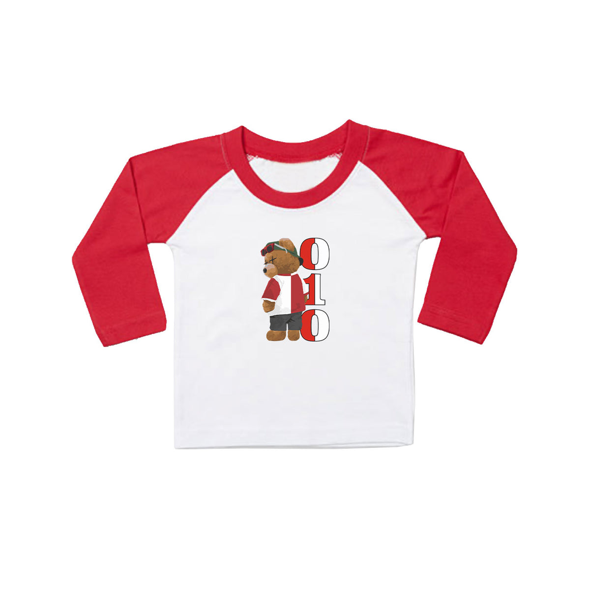 T-shirt baby lange mouwen rood/wit - 010 beer