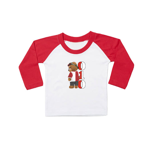 T-shirt baby lange mouwen rood/wit - 010 beer