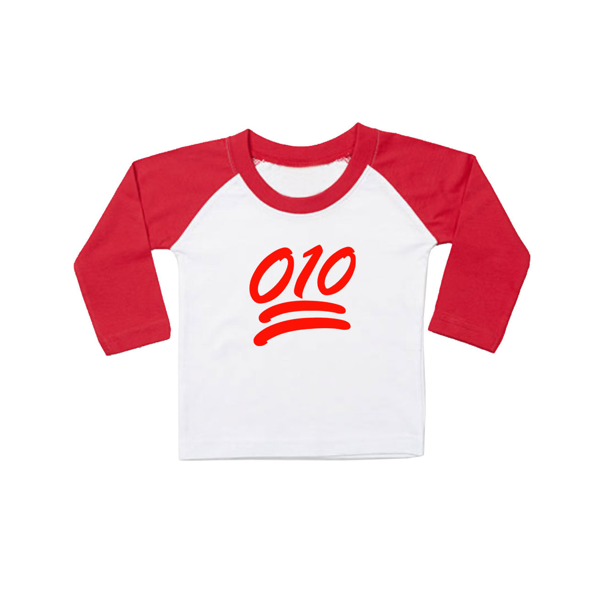 T-shirt baby lange mouwen rood/wit - 010