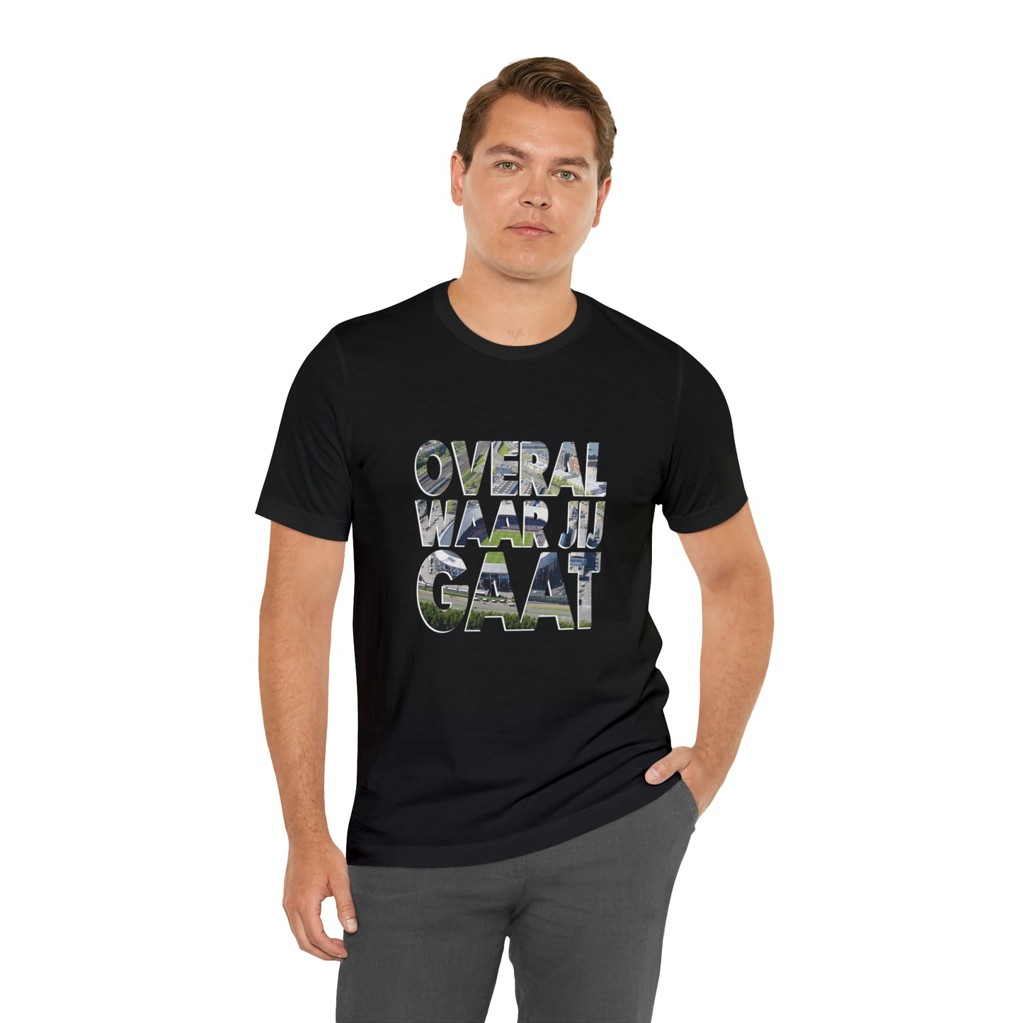 T-shirt regular zwart - de Kuip - Overal waar jij gaat - logo voor groot