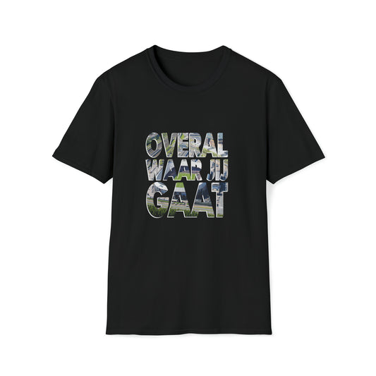 Zwart t-shirt met de Kuip in overal waar jij gaat letters