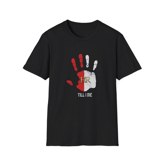 T-shirt regular zwart - FR - Till i die hand - logo voor groot