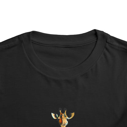 T-shirt regular zwart - kids - Kameraadje giraffe - logo voor groot