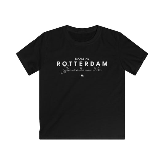 Geen woorden maar daden op zwart kinder t-shirt
