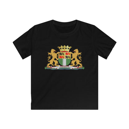 T-shirt regular zwart - Wapen van Rotterdam - logo voor groot
