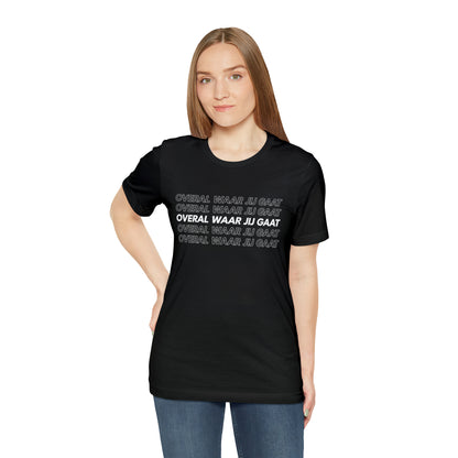 T-shirt regular zwart - Overal waar jij gaat - logo voor en achter