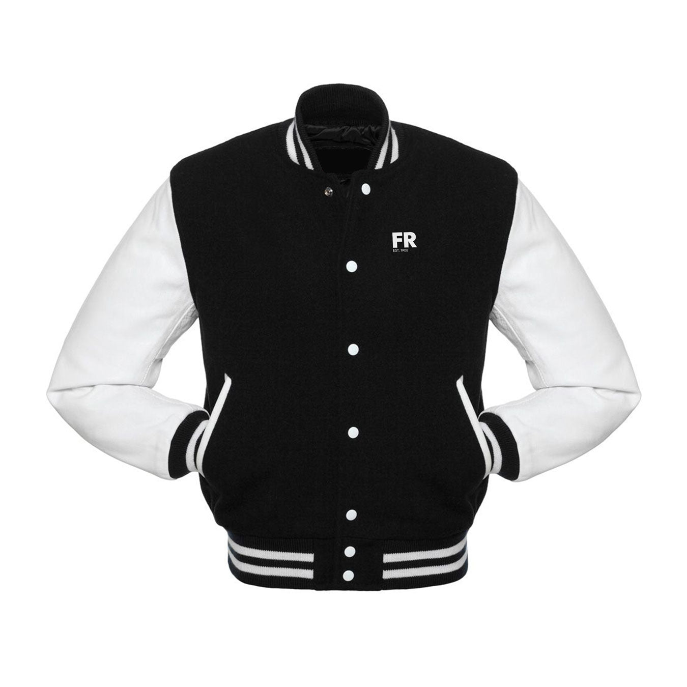Varsity jas zwart - Till i die Hand - FR - logo links