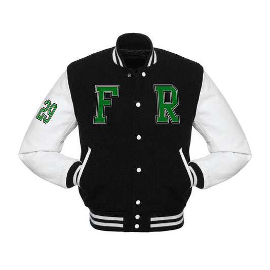 Varsity jas zwart - F R - 29 - logo's voor