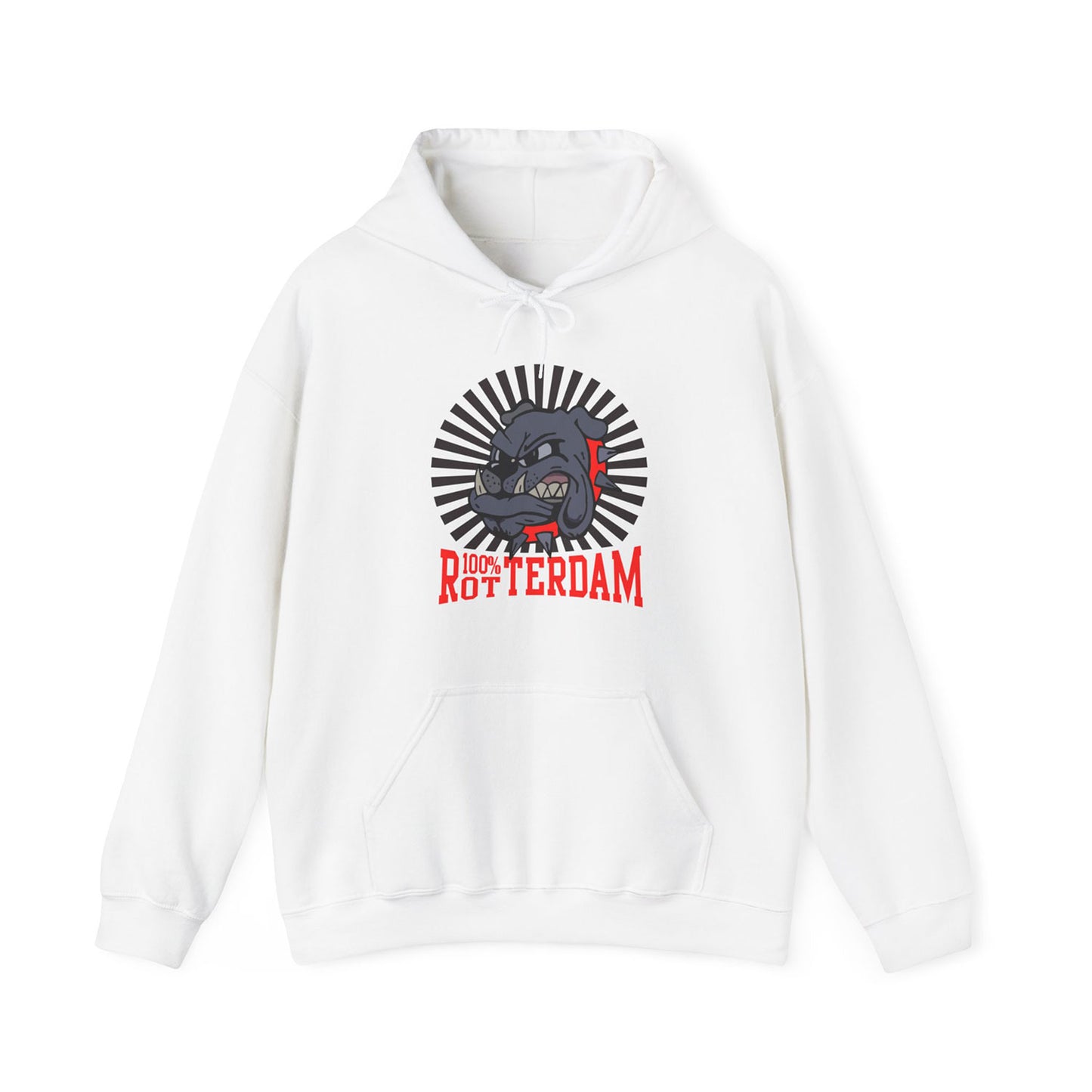 Hoodie relax - 100% Rotterdam - Bulldog - logo voor groot